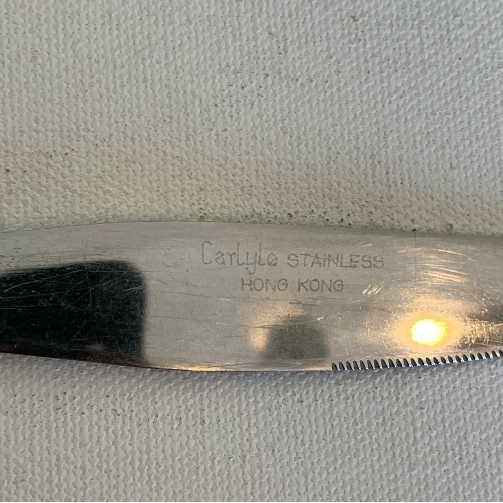 3 Carlyle Cameo Hong Kong Dinner Knives Knife Set Vintage Stainless Steel 8 3/8